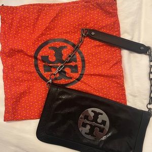 Tory Burch black leather shoulder bag!
